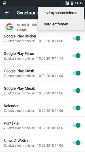 Wählen Sie Jetzt synchronisieren
