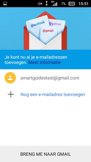 Selecteer BRENG ME NAAR GMAIL