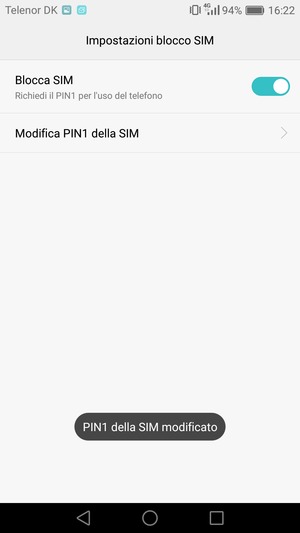 Il tuo PIN della SIM è stato modificato