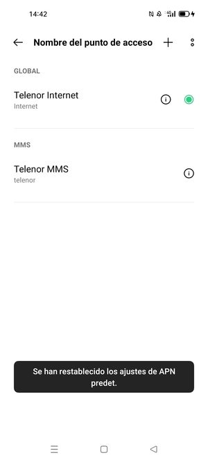 Seleccione Nuevo APN