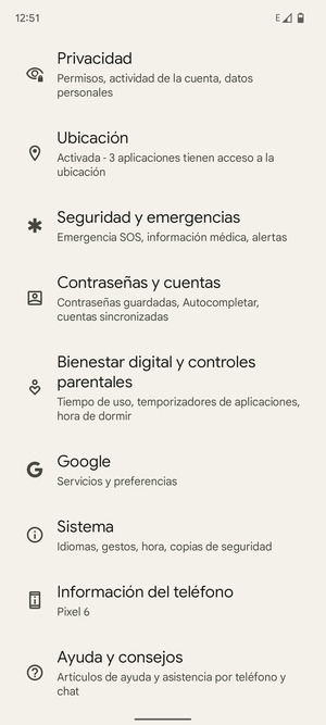 Desplácese y seleccione Sistema