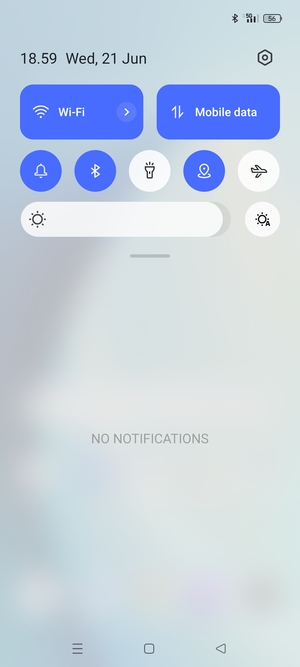 Slide down the top menu again