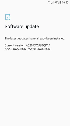 If your phone is up to date, you will see the following screen