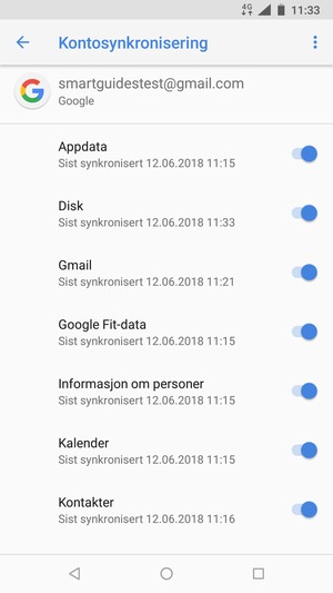 Forsikre deg om at Kontakter er valgt