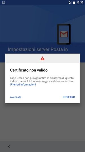 Seleziona INDIETRO