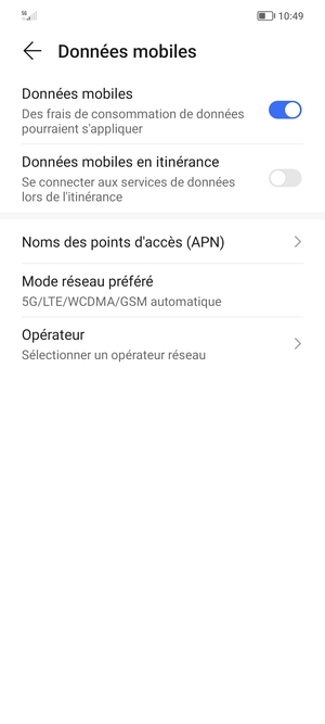 Pour changer de réseau en cas de problèmes de réseau, sélectionnez Opérateur