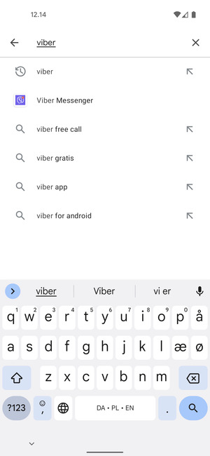 Indtast navnet på appen og vælg Søg