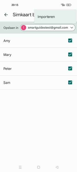 Selecteer Importeren