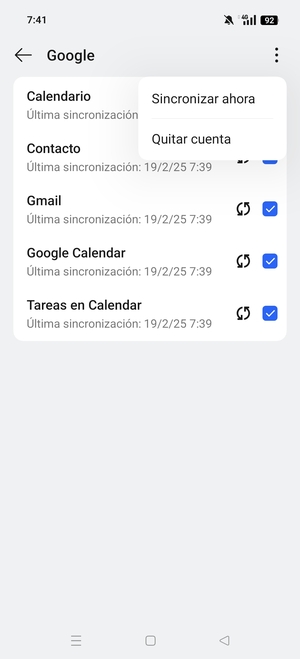 Seleccione Sincronizar ahora
