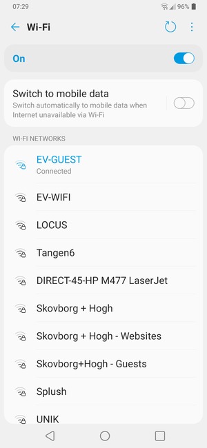 You are now connected to the Wi-Fi network