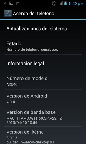 Seleccione Actualizaciones del sistema