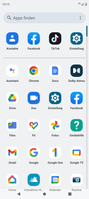 Wählen Sie Einstellung