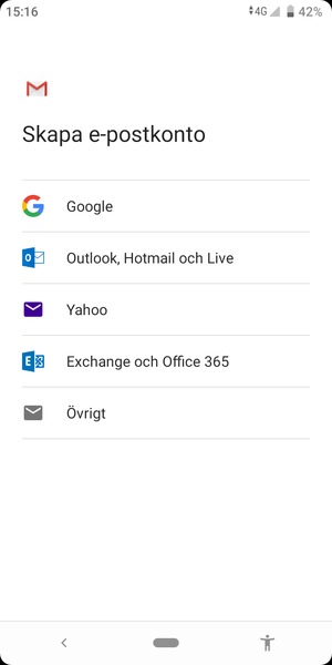 Välj Exchange och Office 365
