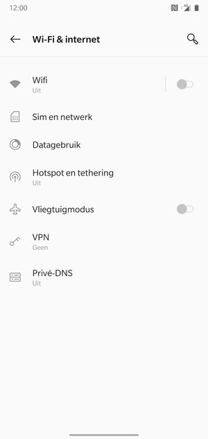 Selecteer Sim en netwerk