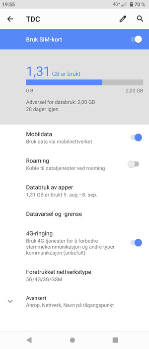 Velg Foretrukket nettverkstype