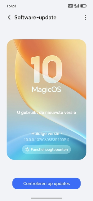 Als uw telefoon up-to-date is, zult u het volgende scherm zien