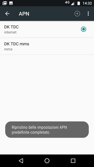 Seleziona Nuovo APN