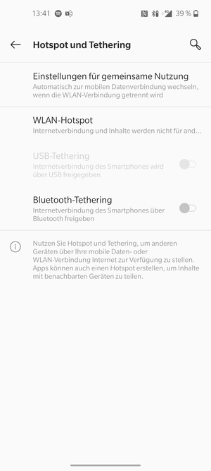 Wählen Sie WLAN-Hotspot