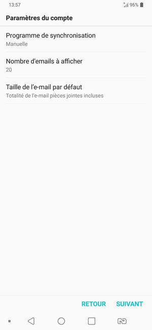 Sélectionnez SUIVANT