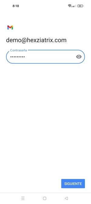 Introduzca su contraseña y seleccione SIGUIENTE