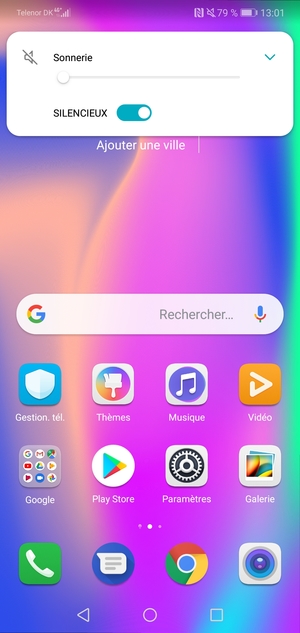 Sélectionnez SILENCIEUX pour passer en mode silencieux
