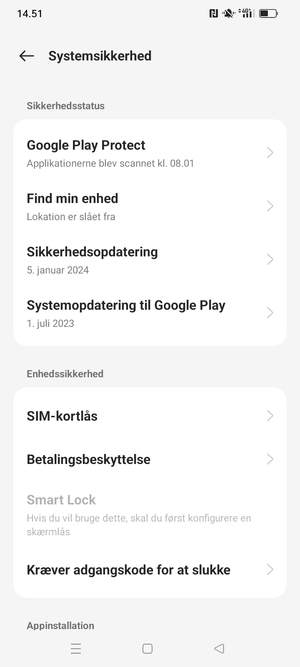 Vælg SIM-kortlås