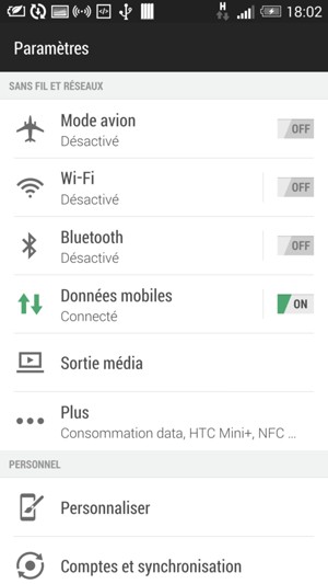 Retournez au menu Paramètres et sélectionnez Données mobiles