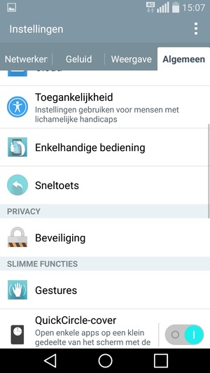 Scroll naar en selecteer Beveiliging