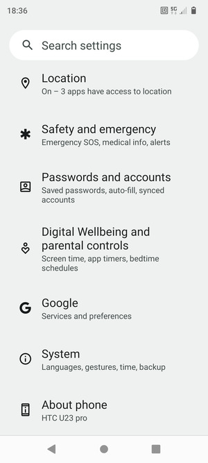 Scroll to and select System