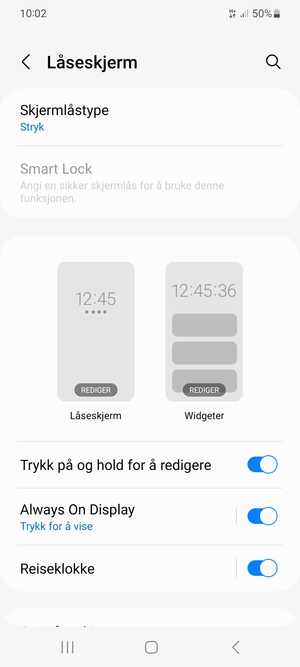 Velg Skjermlåstype