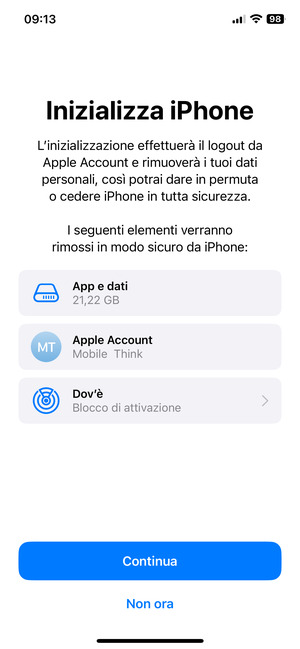 Seleziona Continua