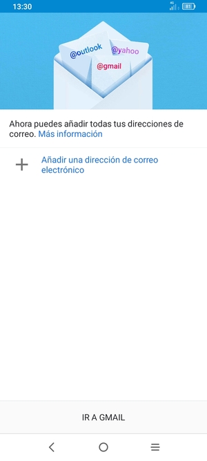 Seleccione Añadir una dirección de correo electrónico