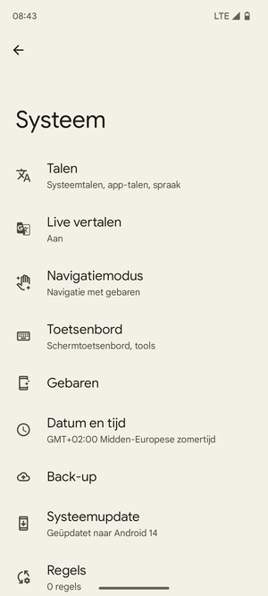 Selecteer Back-up