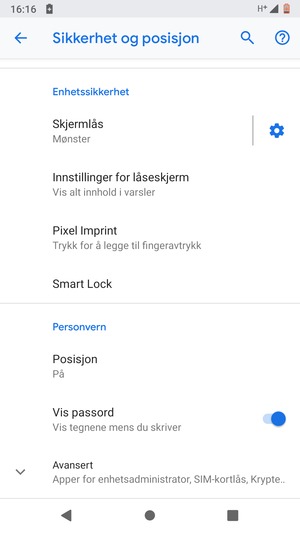Bla til og velg Posisjon
