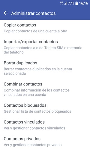 Seleccione Importar/exportar contactos