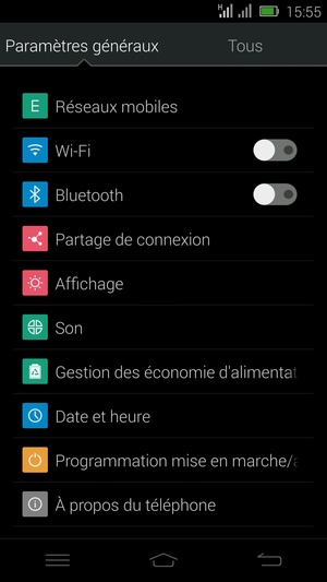 Sélectionnez Wi-Fi