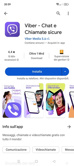 Seleziona Installa