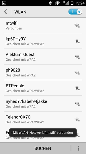 Sie sind nun mit dem WLAN-Netzwerk verbunden