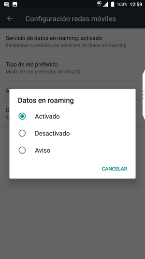 Seleccione la opción deseada