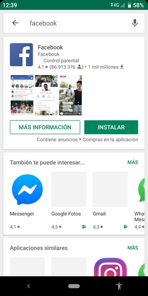 Seleccione la aplicación