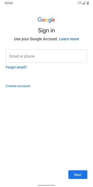 Enter your email address and select Next