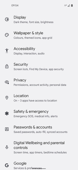 Scroll to and select Location