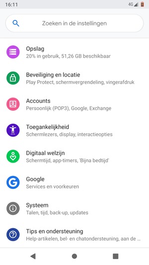 Scroll naar en selecteer Beveiliging en locatie