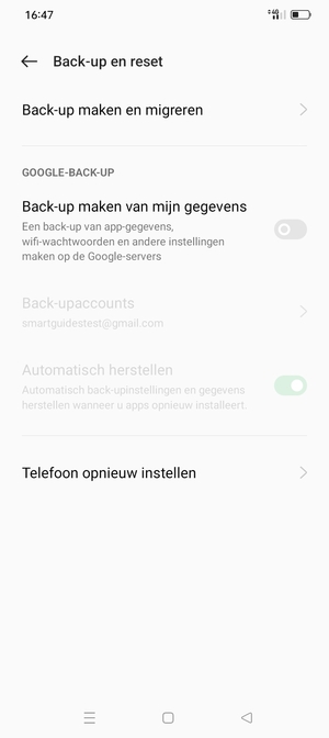 Schakel Back-up maken van mijn gegevens in