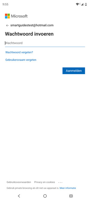 Voer uw wachtwoord in en selecteer Aanmelden