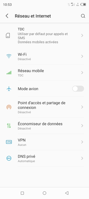 Sélectionnez Réseau mobile
