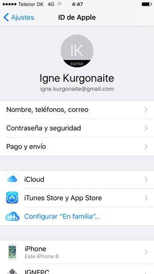 Seleccione iCloud