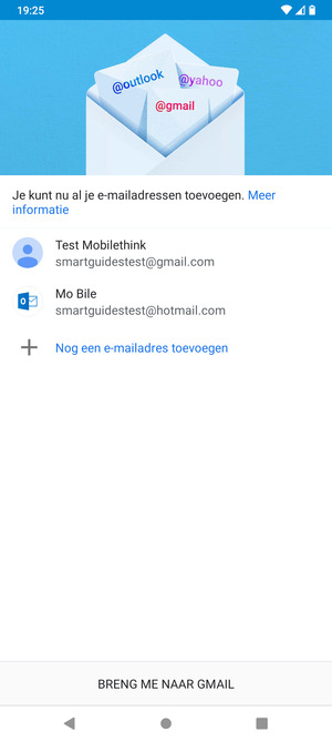 Selecteer BRENG ME NAAR GMAIL