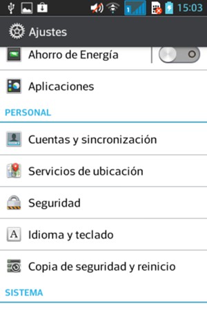 Vuelva al menú Ajustes y seleccione Servicios de ubicación