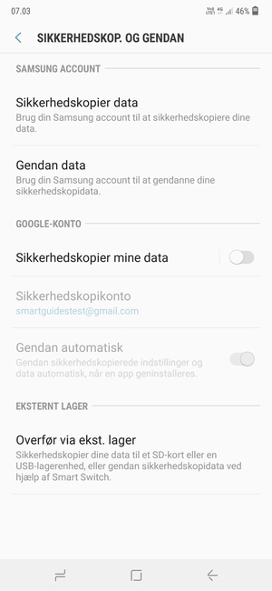 Aktiver Sikkerhedskopier mine data